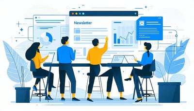 Newsletter signup illustration representing AI-powered sales coaching